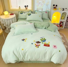 Bộ Chăn Ga Gối Đũi Dệt Disney