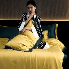Chăn lụa tencel 120s nishikawa cao cấp vàng Ánh Kim