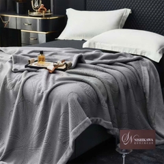 Chăn lông cừu Nishikawa LÁ HOÀNG KIM Siêu Ấm, cam kết không rụng lông cao cấp nặng 2,5kg, KT 2mx2m3