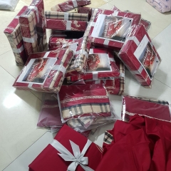 bộ chăn ga gối cotton lụa cưới cao cấp