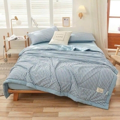 Bộ cotton đũi kẻ 4 món