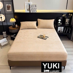 Ga gối nỉ nhung sữa YUKI Siêu dày mềm mại ấm áp