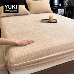 Ga Gối Nỉ Nhung YUKI Cao Cấp Siêu Mềm Ấm Mịn, Sang Trọng Gồm 2 Vỏ Gối và 1 ga