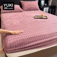 Ga Gối Nỉ Nhung YUKI Cao Cấp Siêu Mềm Ấm Mịn, Sang Trọng Gồm 2 Vỏ Gối và 1 ga