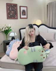 Gối Cao Su Non Băng Lạnh Bụng Mèo Họa Tiết Đáng Yêu Chất Liệu Mát Mịn Êm Ái Cao Cấp Kích Thước 35x55cm