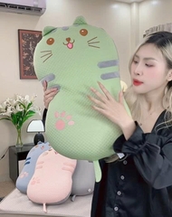 Gối Cao Su Non Băng Lạnh Bụng Mèo Họa Tiết Đáng Yêu Chất Liệu Mát Mịn Êm Ái Cao Cấp Kích Thước 35x55cm