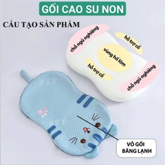 Gối Cao Su Non Băng Lạnh Bụng Mèo Họa Tiết Đáng Yêu Chất Liệu Mát Mịn Êm Ái Cao Cấp Kích Thước 35x55cm