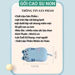 Gối Cao Su Non Băng Lạnh Bụng Mèo Họa Tiết Đáng Yêu Chất Liệu Mát Mịn Êm Ái Cao Cấp Kích Thước 35x55cm