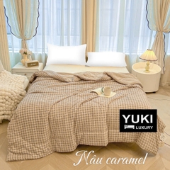 Chăn hè Cotton Seersucker Caro Siêu thoáng Mềm Nhẹ