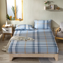 Bộ Ga Giường Cotton tici kẻ VUACHANGA cotton hoạt tính decor phòng ngủ vintage