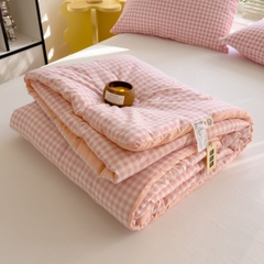 Chăn đũi Kẻ Muji phong cách Nhật bản Siêu Mềm Mát Phân phối bởi Vua Chăn Ga
