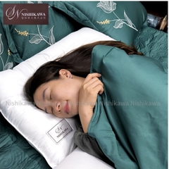 [Chính hãng Nishikawa] Gối Đầu Nishikawa Bông tinh khiết Microfiber Cao Cấp Trắng Êm Ái Thoáng Mát VuaChanGa