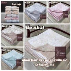 CHĂN LÔNG CỪU 5D NHUNG SỮA