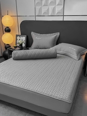 Ga gối cotton linen 5 món siêu mềm thoáng mát, vỏ chăn chần có thể lồng thêm được ruột