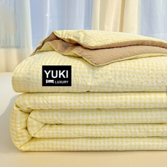 Chăn hè Cotton Seersucker Caro Siêu thoáng Mềm Nhẹ