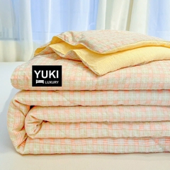 Chăn hè Cotton Seersucker Caro Siêu thoáng Mềm Nhẹ