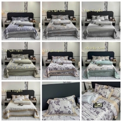 Bộ chăn ga gối lụa 100s Mark Jacob 5 món free size
