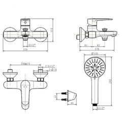 Vòi Sen Tắm Nóng Lạnh American Standard WF-B211