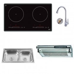 COMBO BẾP TỪ LORCA LCI 877 + HÚT GIOVANI CONCORD 702 + CHẬU EU-8143E6 + VÒI S-KL038