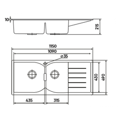 Chậu Rửa Kaff Granite KF-MIRO-1150