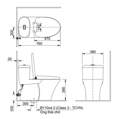 Bồn Cầu 1 Khối Inax AC-959VAN-2