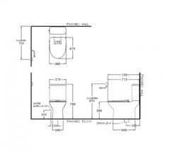 Bàn cầu 2 khối xả không chạm Mood C126227