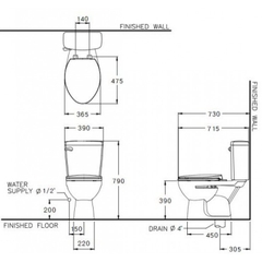 Bàn cầu 2 khối nắp đóng êm Boom C13444