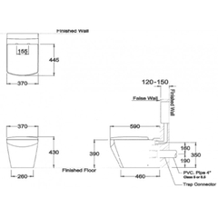 Bàn cầu đặt sàn COTTO SC19847(F) Tetragon