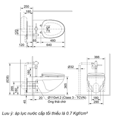 Bàn Cầu Treo Tường Inax AC-22PVN