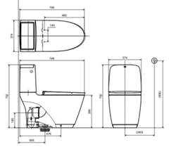 Bồn Cầu 2 Khối Xả Tự Động Không Chạm  ACT-832VN