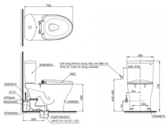 Bồn Cầu TOTO CS838DT10 Nắp Êm TC395VS 2 Khối