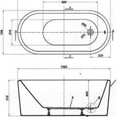 Bồn tắm đặt sàn COTTO Olix BT1236EP(H) WH