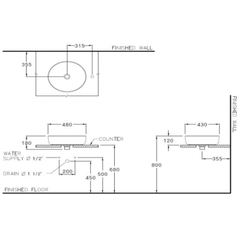 Chậu lavabo đặt trên bàn Oval COTTO C00080