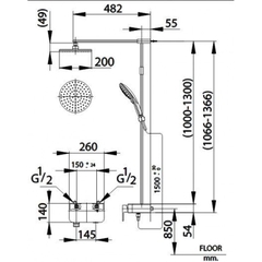 Bộ sen cây nóng lạnh bát tròn Switch Panal COTTO CT2240W