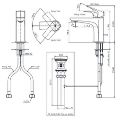 Vòi Lavabo TOTO TLG07301V Nóng Lạnh