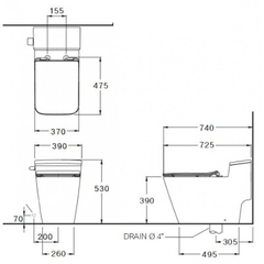 Bàn cầu 1 khối nắp đóng êm Simply Modish C103247