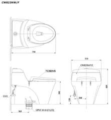 Bồn Cầu 1 Khối Kèm Nắp Đóng Êm Toto CW823NWF