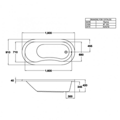 Bồn tắm xây bệ không tay vịn COTTO Marine BT202PP(H)