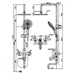 Bộ sen cây nóng lạnh bát tròn có vòi xả xô COTTO CT5101W