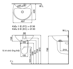 Chân Chậu Rửa Mặt Inax L-288VC