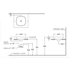 Chậu lavabo đặt trên bàn Tess COTTO C0003