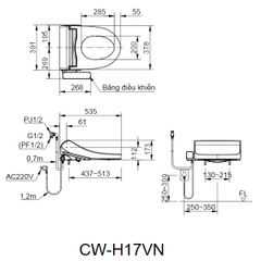 Nắp Bồn Cầu Inax CW-H17VN