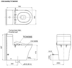 Bồn Cầu 1 Khối Kèm Nắp Rửa Êm  Toto  CW166RB-TC384CVK