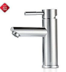 Vòi Lavabo Tròn Nóng Lạnh Inox 304 Cao 18cm