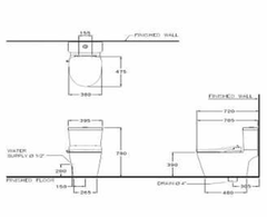 Bàn cầu 2 khối nắp rửa điện tử C9205 Harmony C167507(CV5)