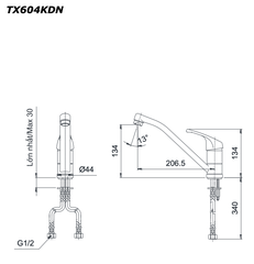Vòi Bếp TOTO TX604KDN Nóng Lạnh