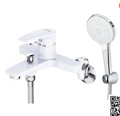 Vòi Sen Nóng Lạnh CAESAR S393CW Màu Trắng Tay Sen Massage