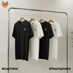 Áo T-Shirt Cotton Lâm Vlog  270 GSM Oversized Logo Thêu Chỉ Xịn Cao Cấp Bóng Mịn