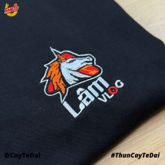 Áo T-Shirt Cotton Lâm Vlog  270 GSM Oversized Logo Thêu Chỉ Xịn Cao Cấp Bóng Mịn