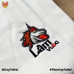 Áo T-Shirt Cotton Lâm Vlog  270 GSM Oversized Logo Thêu Chỉ Xịn Cao Cấp Bóng Mịn